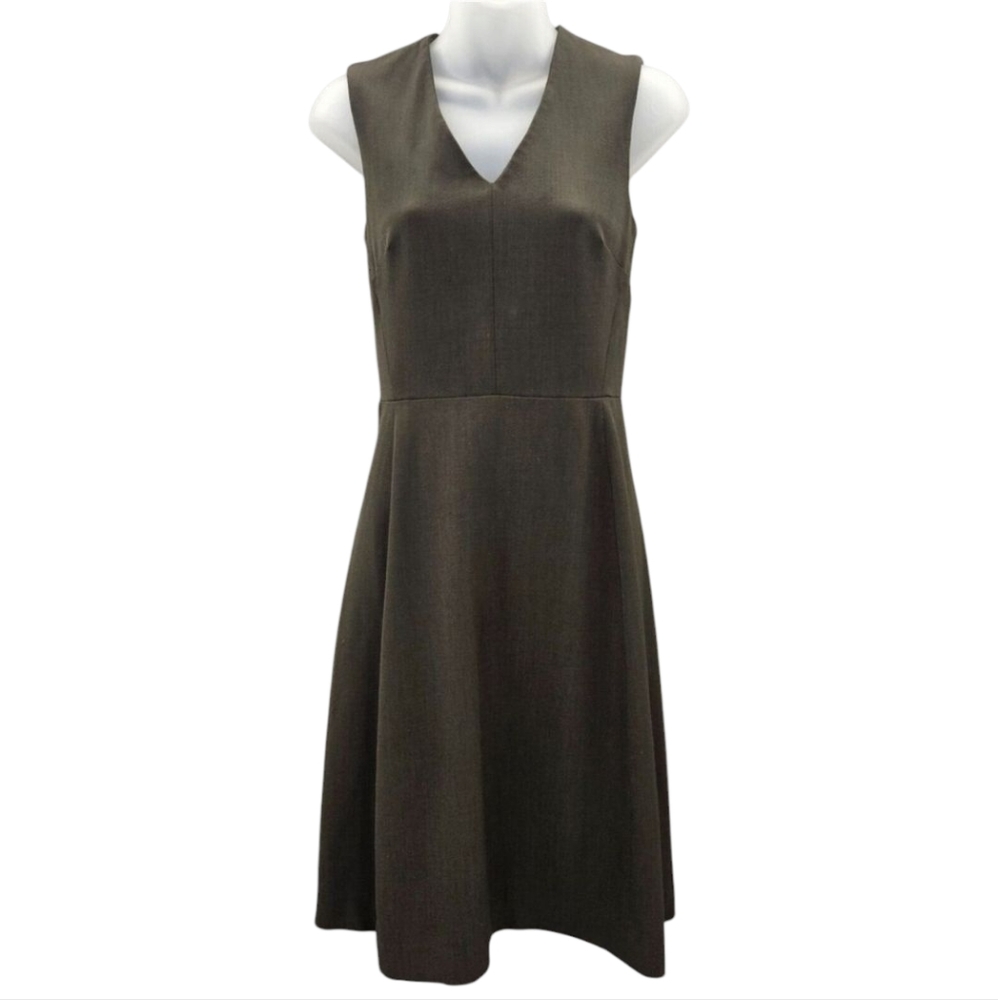 MM LaFleur Annie Sleeveless Dress Womens SZ 2 Olive Green Brown Career Work